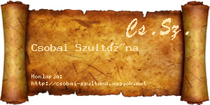 Csobai Szultána névjegykártya